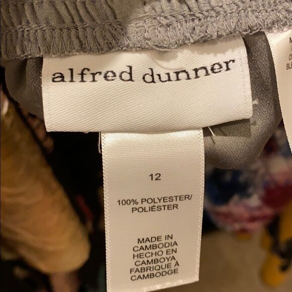 Alfred Dunner Blue/Gray quarter Sleeve Sweater Micro-Suede Pant Set - Picture 5 of 13